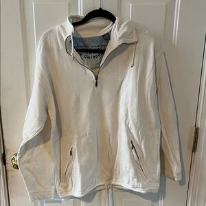 Liz Claiborne Cream Quarter-Zip Pullover